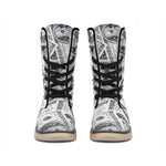 US Dollar Pattern Print Winter Boots