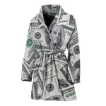 US Dollar Pattern Print Women's Bathrobe