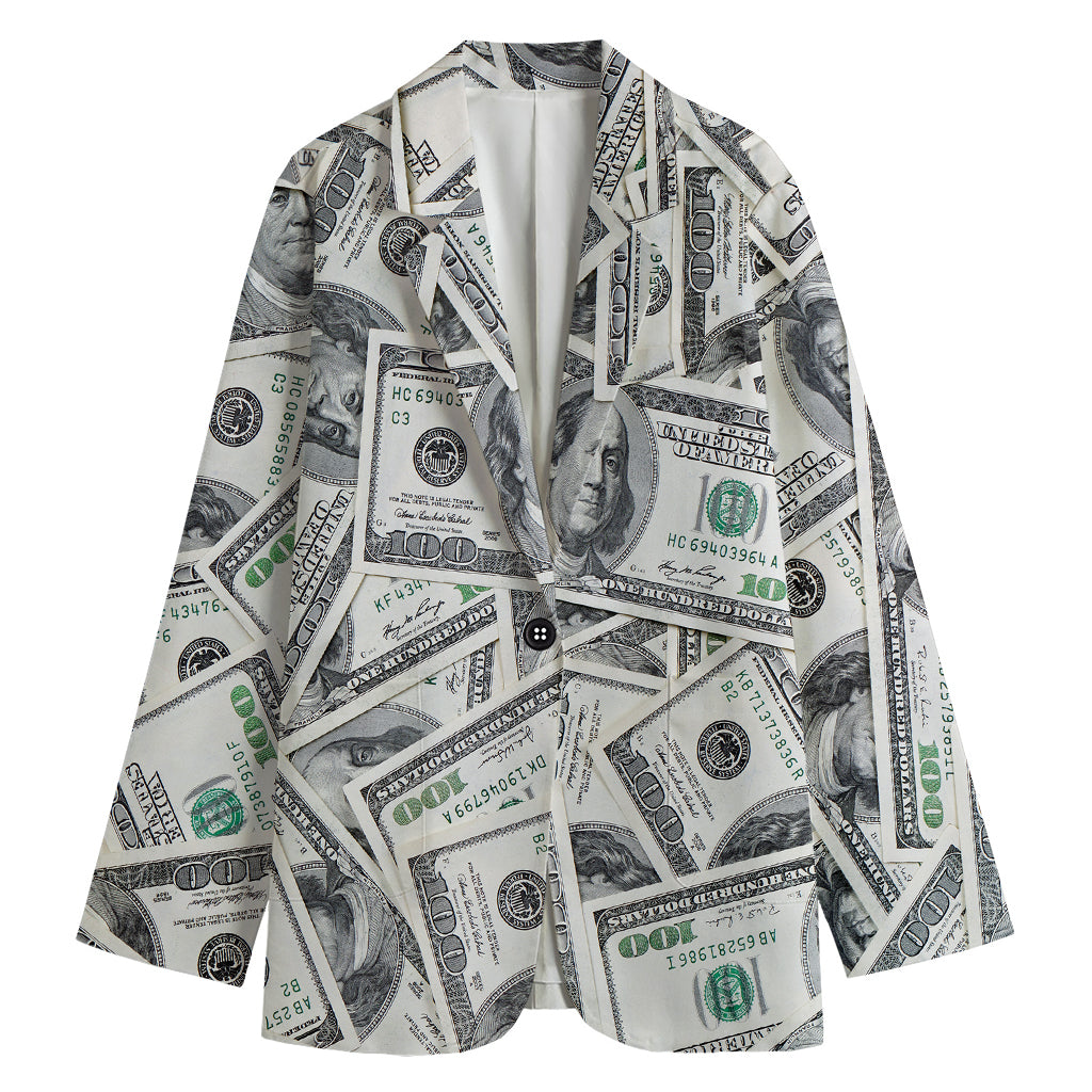 US Dollar Pattern Print Women's Blazer