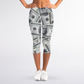 US Dollar Pattern Print Women's Capri Leggings