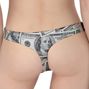 US Dollar Pattern Print Women's Thong