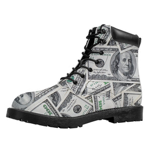 US Dollar Pattern Print Work Boots