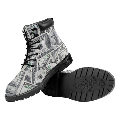 US Dollar Pattern Print Work Boots