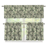 US Dollar Print 3 Piece Kitchen Curtains