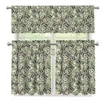 US Dollar Print 3 Piece Kitchen Curtains