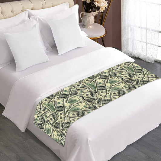 US Dollar Print Bed Runner