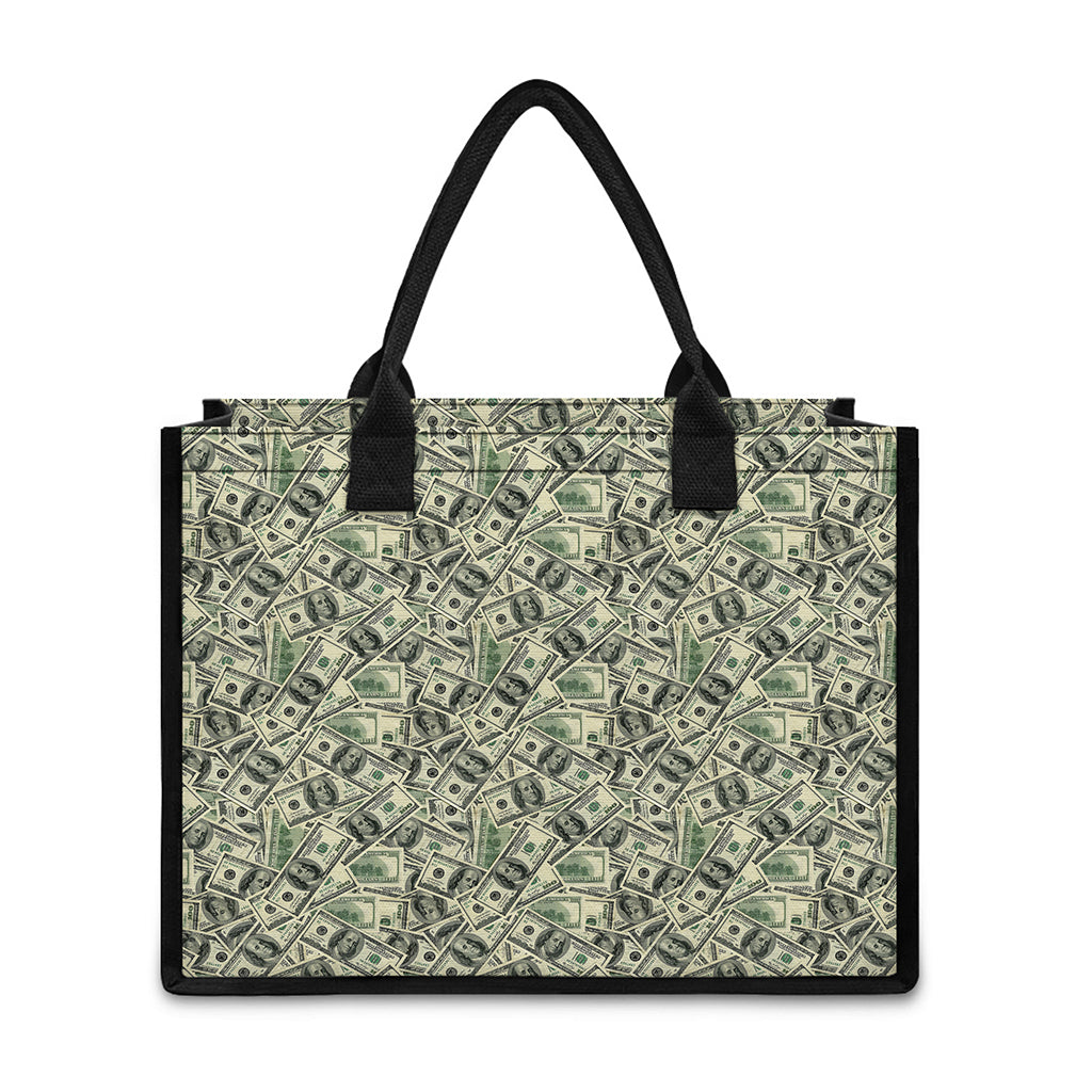 US Dollar Print Canvas Tote Bag