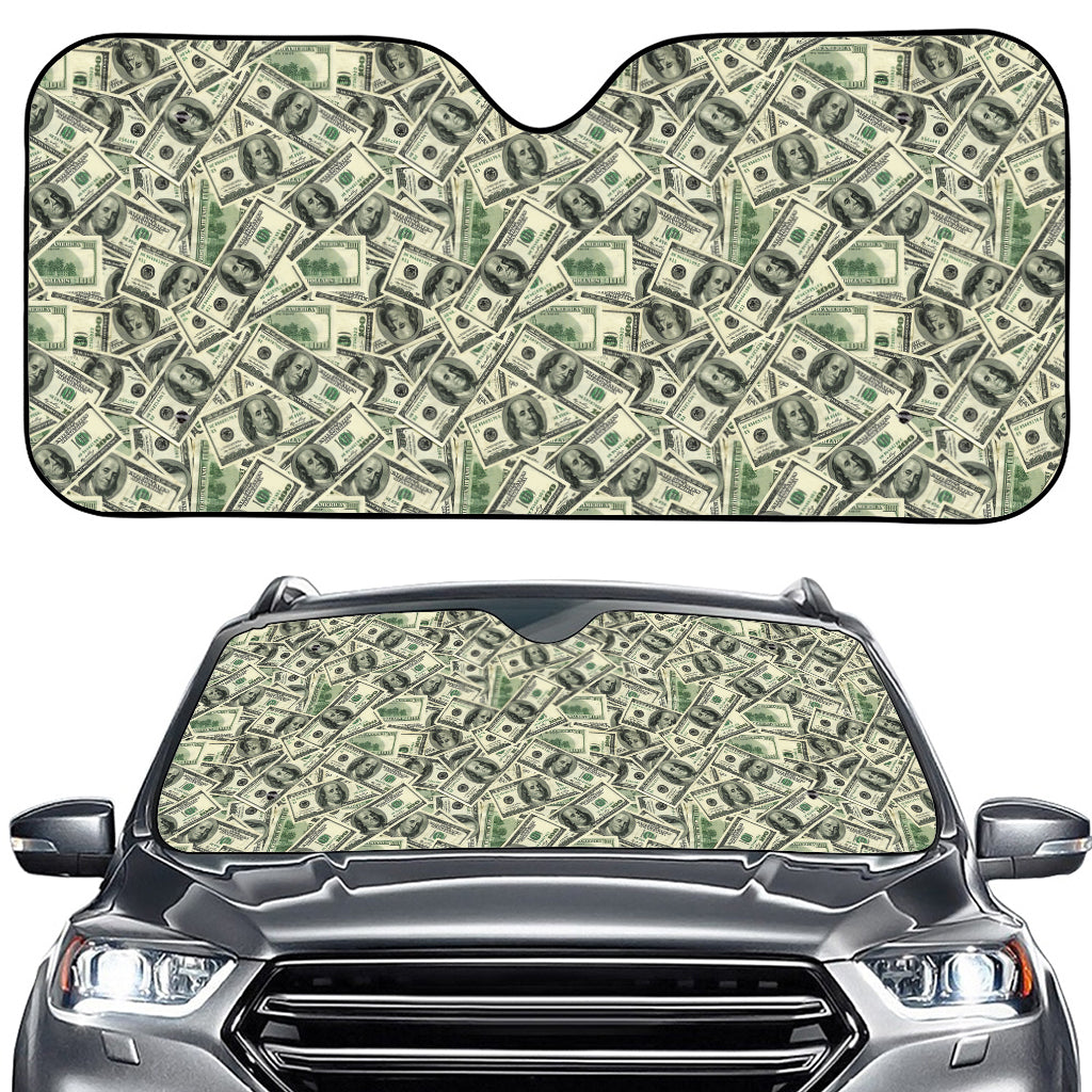 US Dollar Print Car Windshield Sun Shade