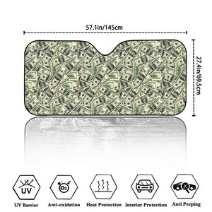 US Dollar Print Car Windshield Sun Shade