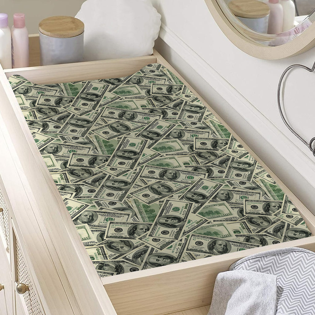 US Dollar Print Changing Pad Cover