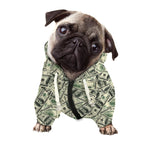 US Dollar Print Dog Zip Up Hoodie