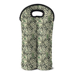 US Dollar Print Double Neoprene Wine Tote