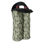 US Dollar Print Double Neoprene Wine Tote