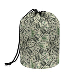 US Dollar Print Drawstring Makeup Bag