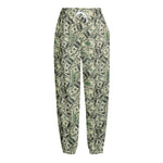 US Dollar Print Fleece Lined Knit Pants