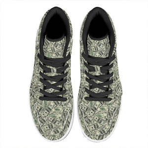 US Dollar Print High Top Leather Sneakers