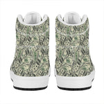 US Dollar Print High Top Leather Sneakers