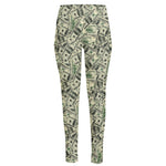 US Dollar Print High-Waisted Pocket Leggings