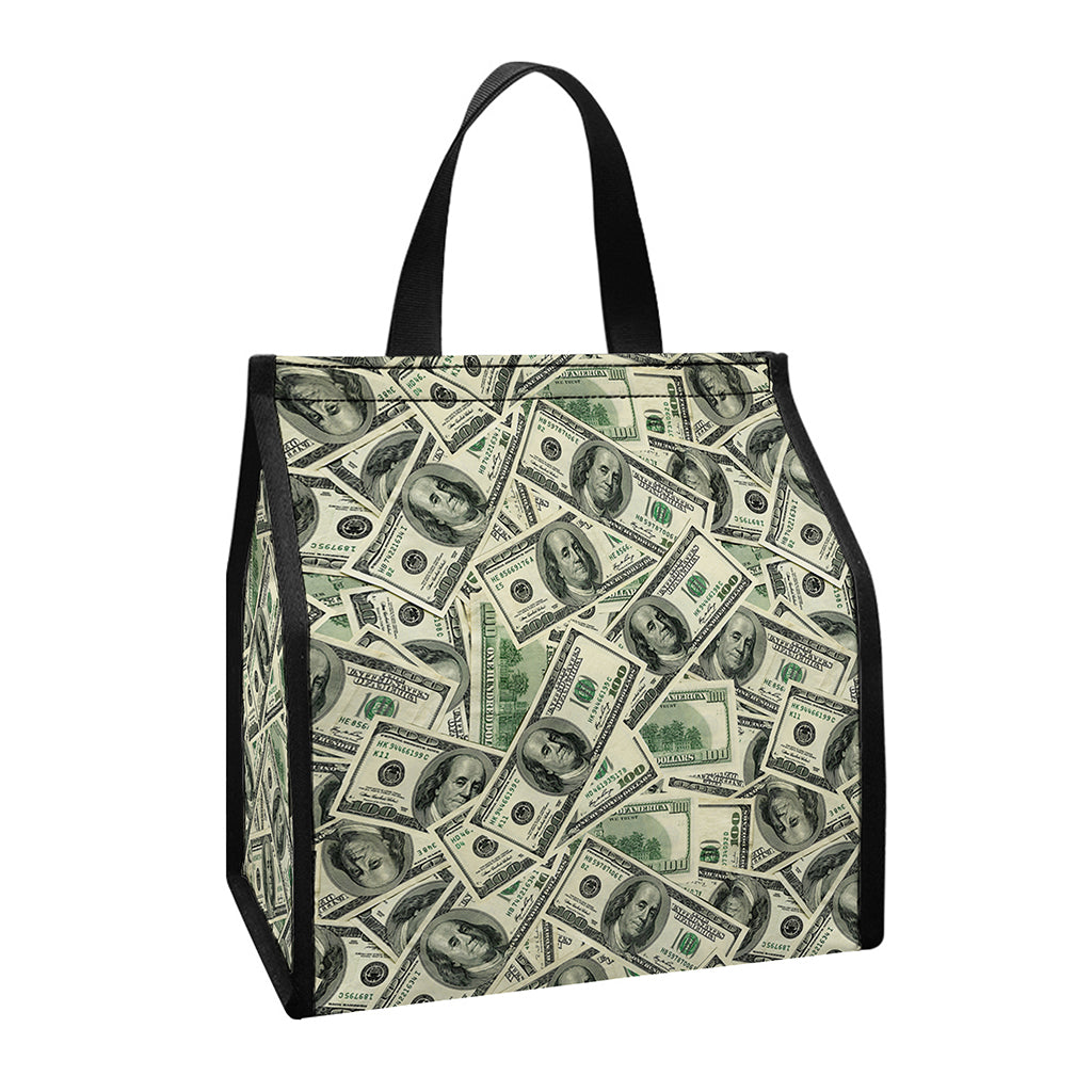 US Dollar Print Insulated Lunch Tote