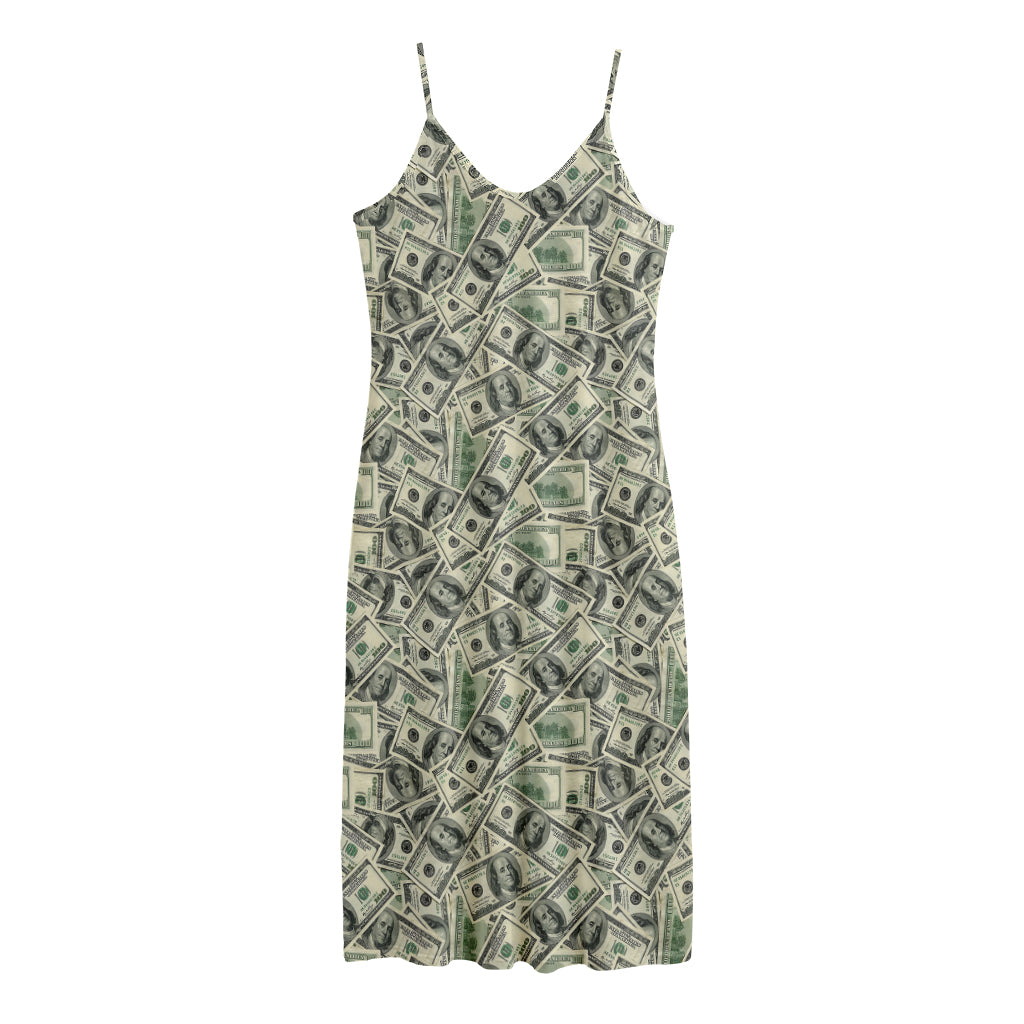 US Dollar Print Jersey Midi Cami Dress