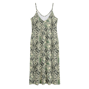 US Dollar Print Jersey Midi Cami Dress