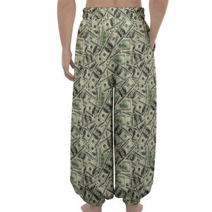 US Dollar Print Lantern Pants