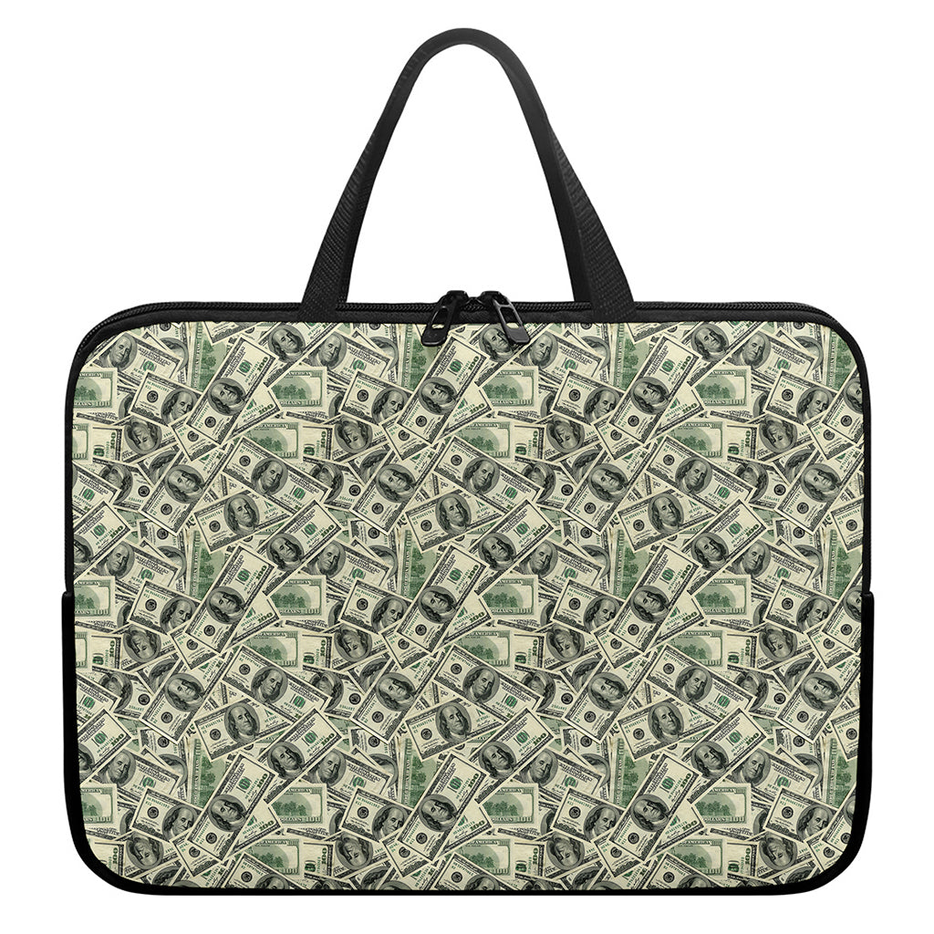 US Dollar Print Laptop Sleeve With Handle