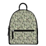 US Dollar Print Leather Backpack