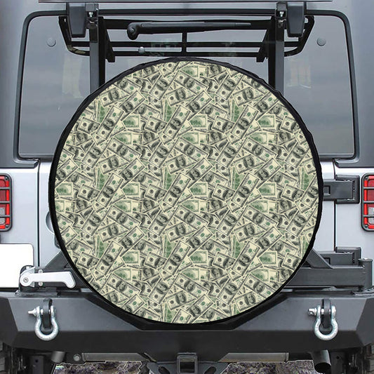 US Dollar Print Leather Spare Tire Cover