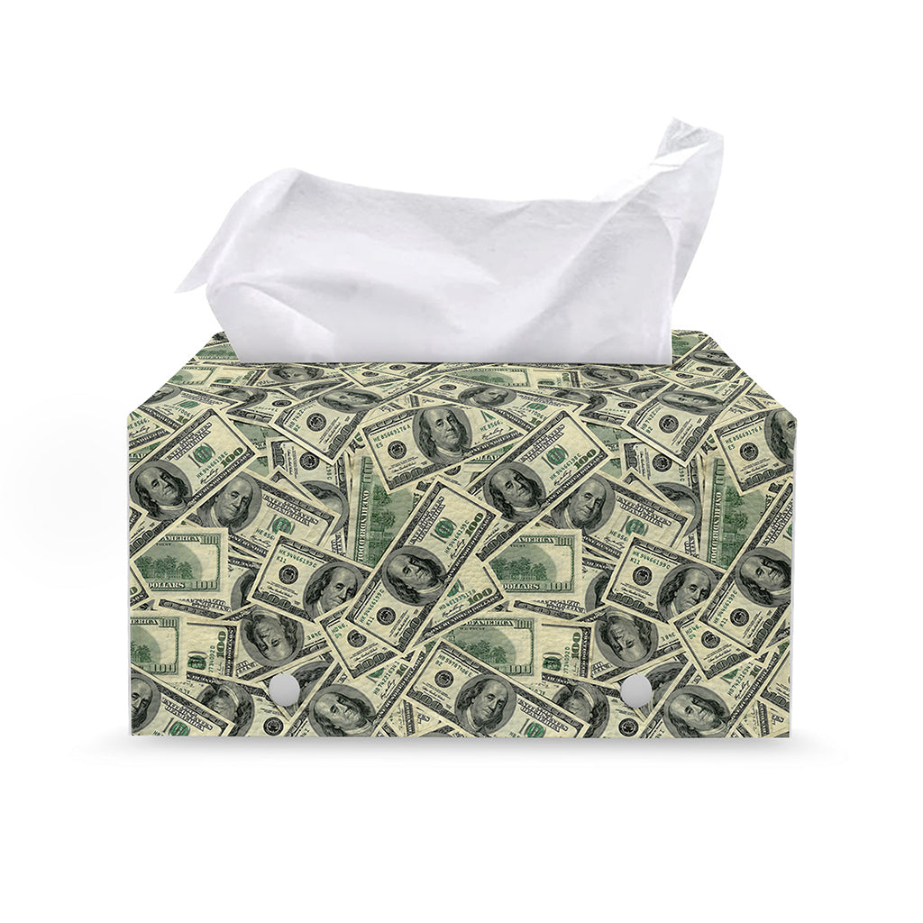 US Dollar Print Leather Tissue Box Cover