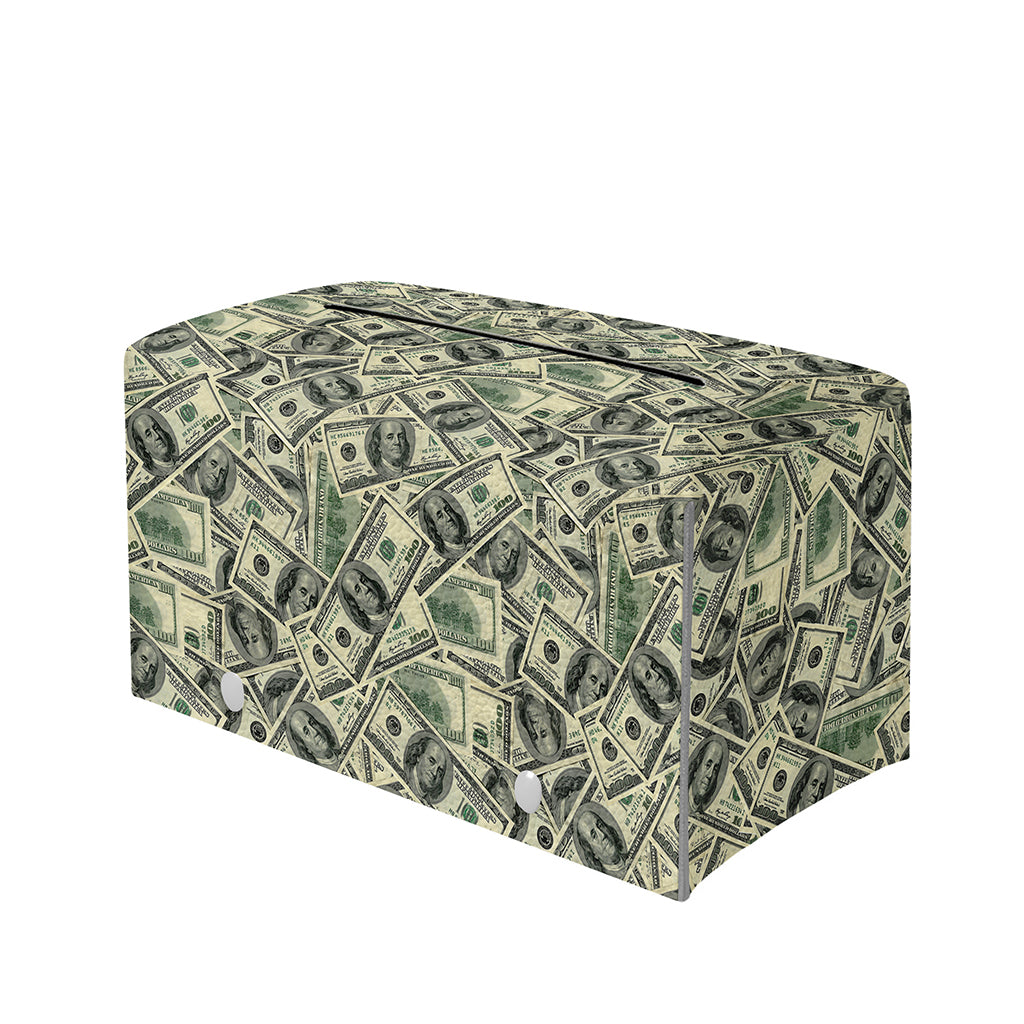 US Dollar Print Leather Tissue Box Cover