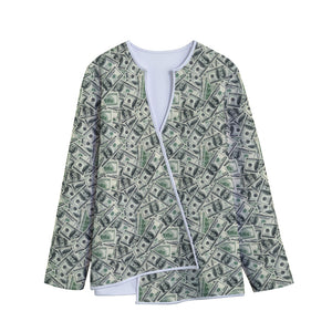 US Dollar Print Long Sleeve Short Coat