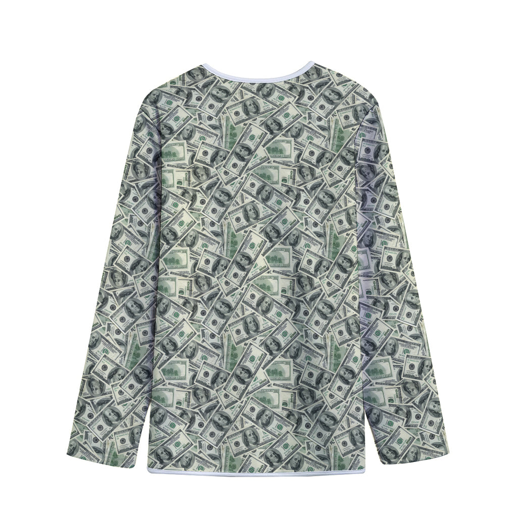 US Dollar Print Long Sleeve Short Coat