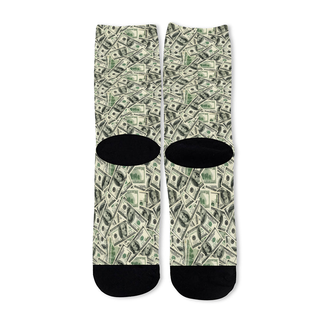 US Dollar Print Long Socks