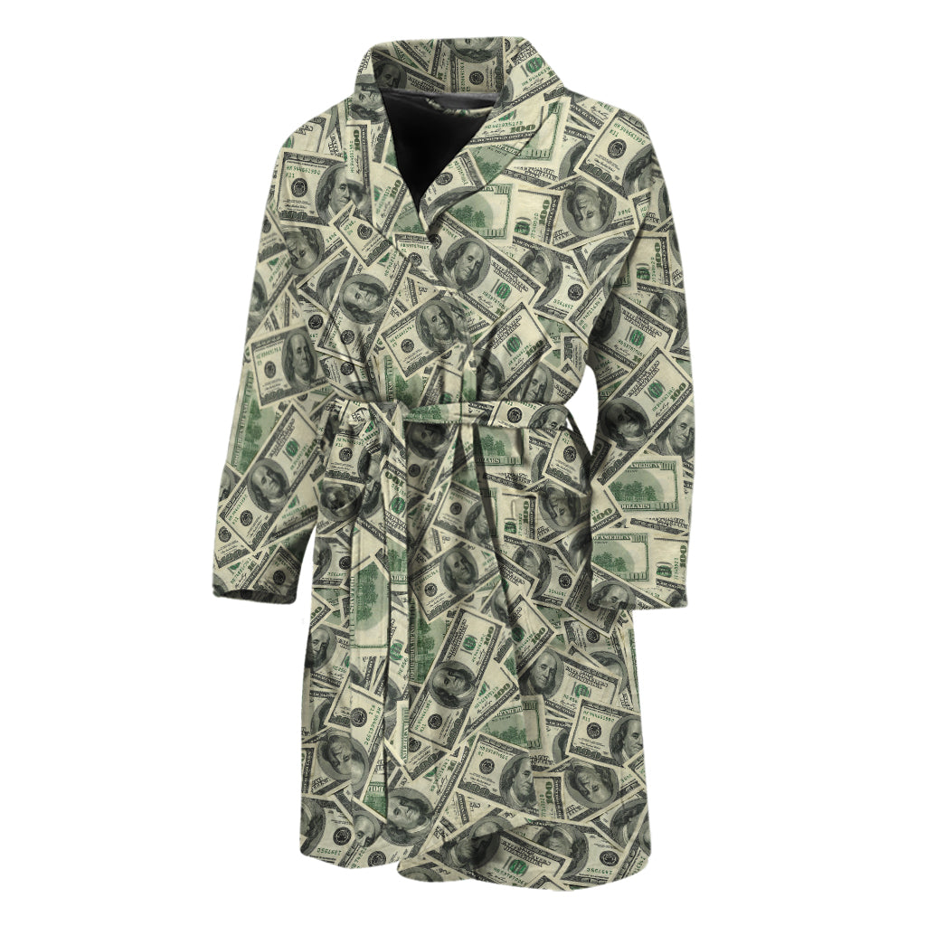 US Dollar Print Men's Bathrobe
