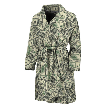 US Dollar Print Men's Bathrobe