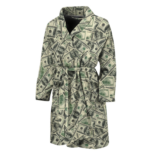 US Dollar Print Men's Bathrobe
