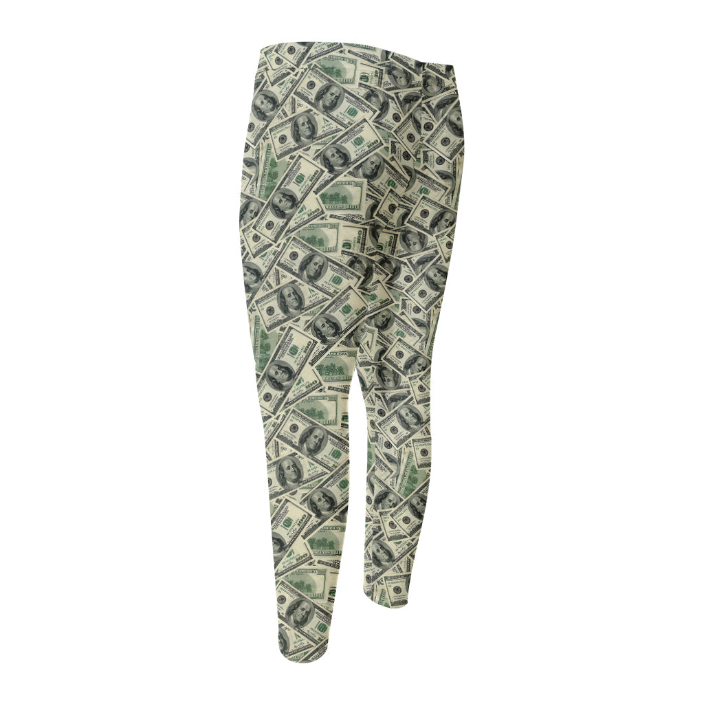 US Dollar Print Men's Compression Pants