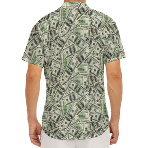 US Dollar Print Men's Deep V-Neck Shirt