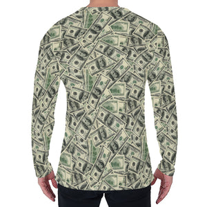 US Dollar Print Men's Long Sleeve T-Shirt