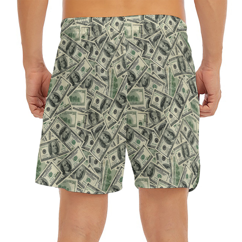 US Dollar Print Men's Split Running Shorts