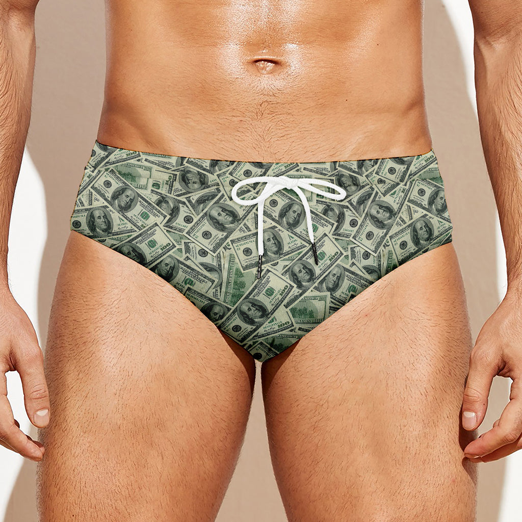 US Dollar Print Men's Swim Briefs