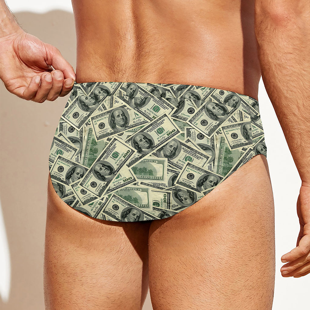 US Dollar Print Men's Swim Briefs