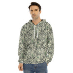 US Dollar Print Men's Velvet Pullover Hoodie