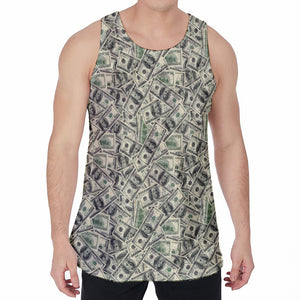 US Dollar Print Men's Velvet Tank Top