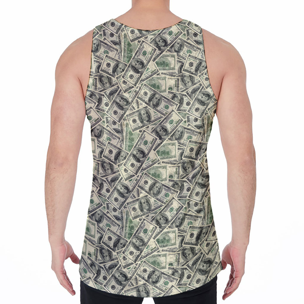 US Dollar Print Men's Velvet Tank Top