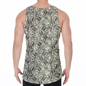 US Dollar Print Men's Velvet Tank Top