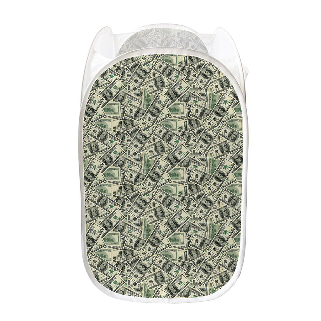 US Dollar Print Mesh Laundry Hamper