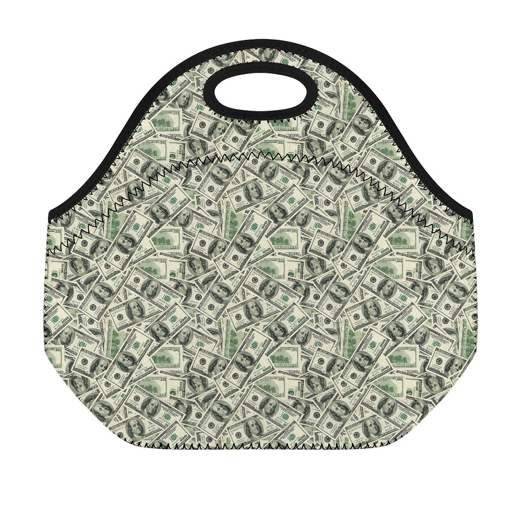 US Dollar Print Neoprene Lunch Bag