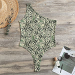 US Dollar Print One Shoulder Bodysuit